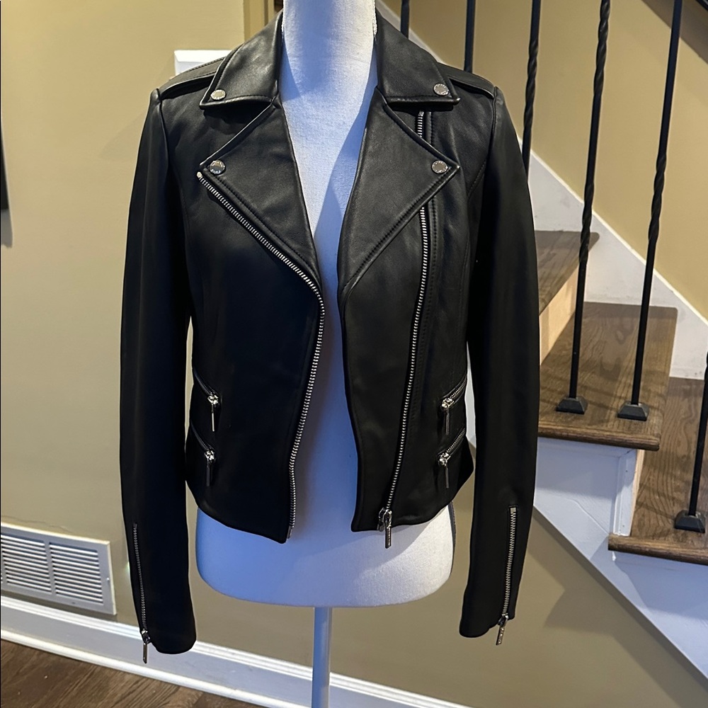 Michael, Michael Kors Black Genuine Lamb Leather Jacket - Like New! - Picture 6 of 13